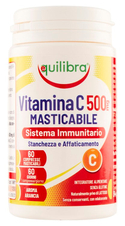 equilibra vitamina c 500mg masticabile sistema immunitario 60 compresse equilibra ean 8000137004317