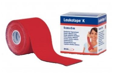 essity italy benda adesiva leukotape k per taping fisioterapico larghezza 5 cm lunghezza 5 m colore rosso in rotolo leukotape ean 4042809203332