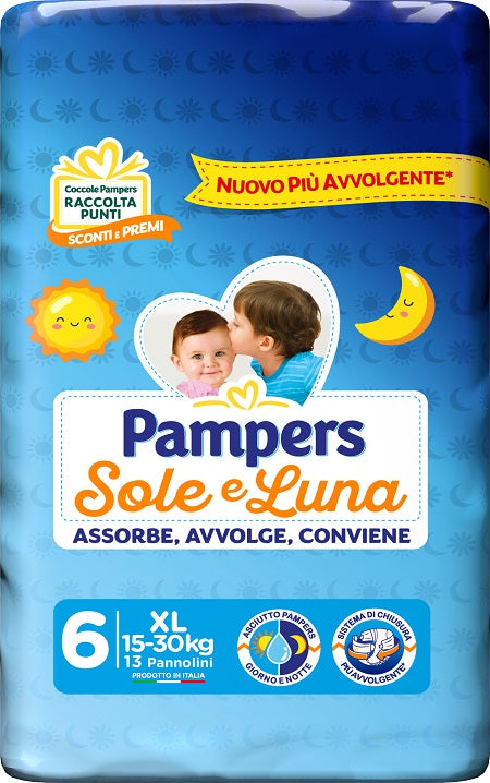 fater babycare pampers sole luna xl 13 pezzi pampers ean 8001480306486