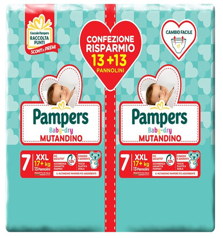 fater spa pampers baby dry mutandina duo downcount xxl 26 pezzi pampers ean 8001480304833