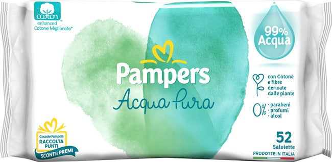 fater wipes pampers protezione pura naturello 52 salviette pampers ean 8001480600201