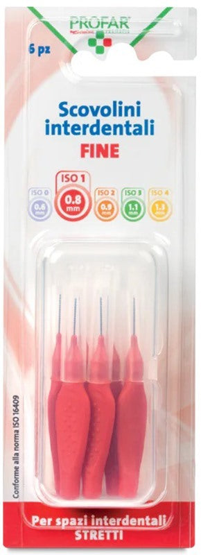 federfarma co profar scovolini rosso 08 6 pezzi profar