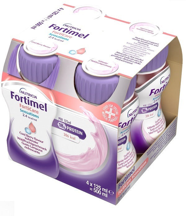 fortimel fortimel forticare sensation 24 kcalml lampone rinfrescante 4 pezzi da 125 ml fortimel ean 8716900585708