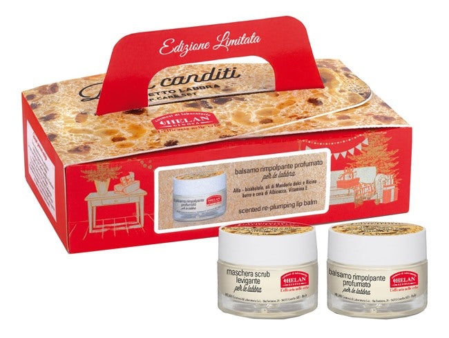 helan cosmesi cofanetto panettone labbra 1 maschera scrub levigante 13 ml 1 balsamo rimpolpante profumato 13 ml helan ean 8058774308343