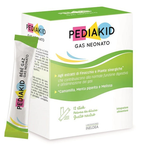 laboratoires ineldea pediakid gas neonato 12 stick ean 3700225602306