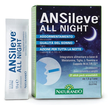 naturando ansileve all night 21 stick pack orosolubili naturando ean 8013107052959