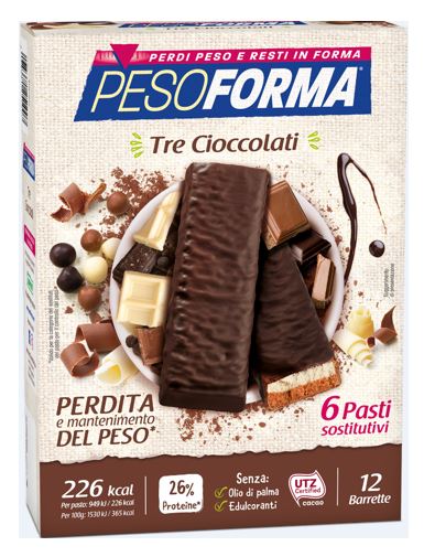 nutrition sante italia pesoforma barr 3 cioccolati 372 g pesoforma ean 3175681251007