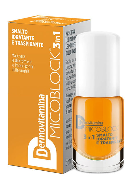 pasquali dermovitamina micoblock 3 in 1 smalto idratante e traspirante giallo 5 ml dermovitamina ean 8032738385793