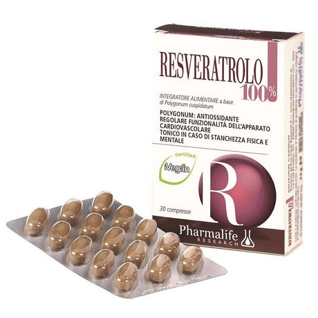 pharmalife research resveratrolo 100 30 compresse pharmalife research ean 8032578475982