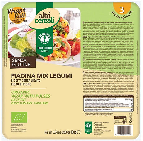 probios societa benefit altricereali piadina mix legumi 3 x 60 g probios ean 8018699023127