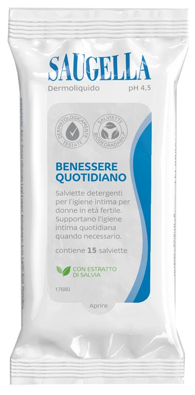 saugella saugella dermoliquido salviettine 15 pezzi saugella ean 8019629005787